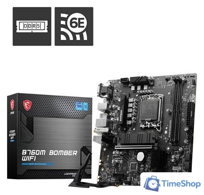 Материнская плата MSI B760M Bomber WiFi - Изображение №5 — Интернет-магазин Time-Shop