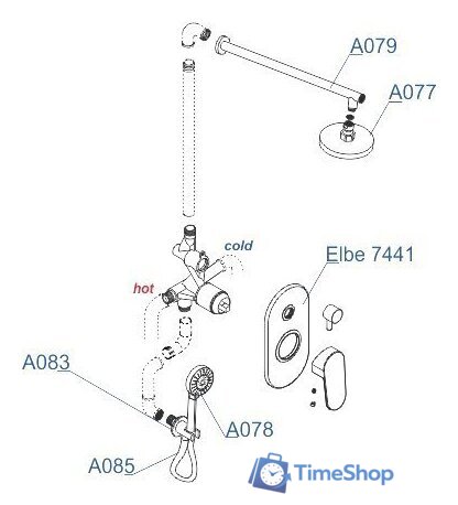 Душевая система  Wasserkraft A16777 - Изображение №5 — Интернет-магазин Time-Shop