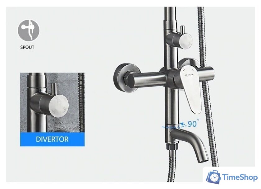Душевая система  Ledeme L72402 - Изображение №4 — Интернет-магазин Time-Shop