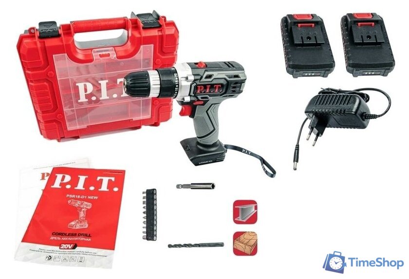 Дрель-шуруповерт P.I.T. PSR18-D1 New (с 2-мя АКБ, кейс) - Изображение №1 — Интернет-магазин Time-Shop