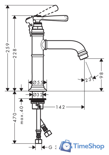 Смеситель Axor Montreux 16516000 (хром) - Изображение №2 — Интернет-магазин Time-Shop