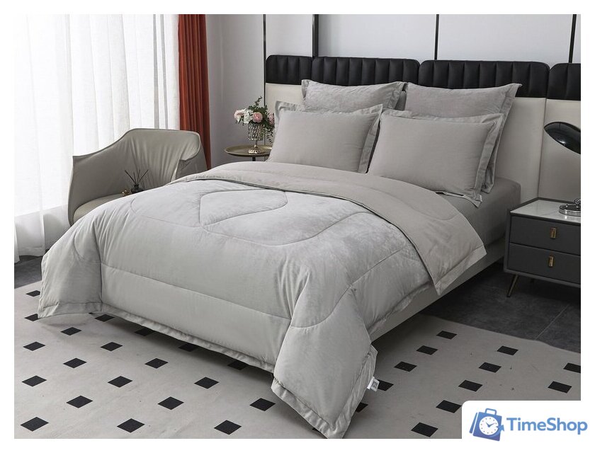 1.5-спальный комплект постельного белья Sofi De MarkO Энрике 1.6 Кт-1.6-Эн11 (светло-серый) - Изображение №3 — Интернет-магазин Time-Shop
