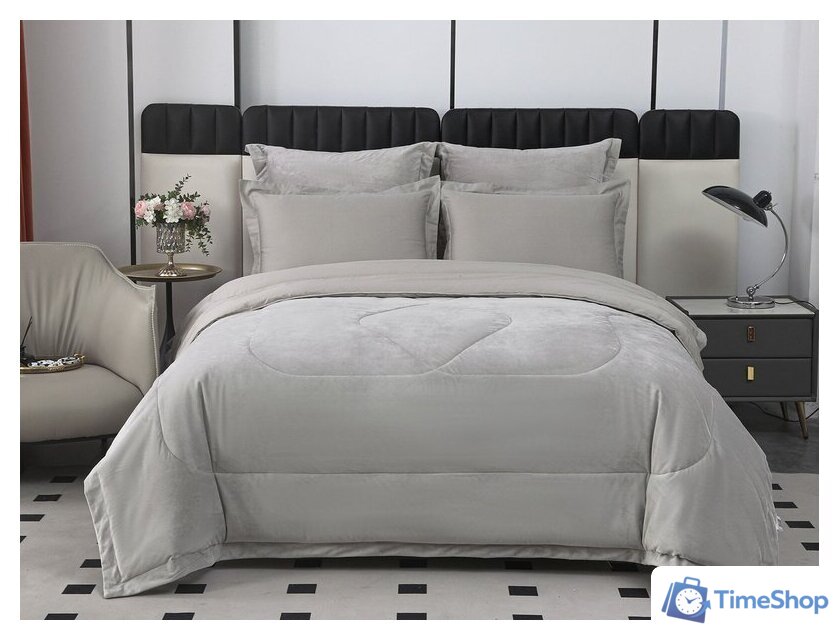 1.5-спальный комплект постельного белья Sofi De MarkO Энрике 1.6 Кт-1.6-Эн11 (светло-серый) - Изображение №2 — Интернет-магазин Time-Shop