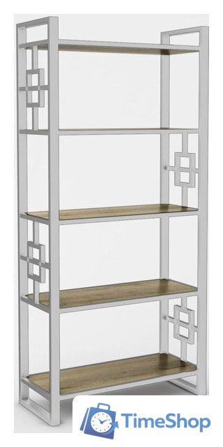 Стеллаж Hype Mebel Квадро 80x200 (белый/дуб галифакс олово) - Изображение №1 — Интернет-магазин Time-Shop