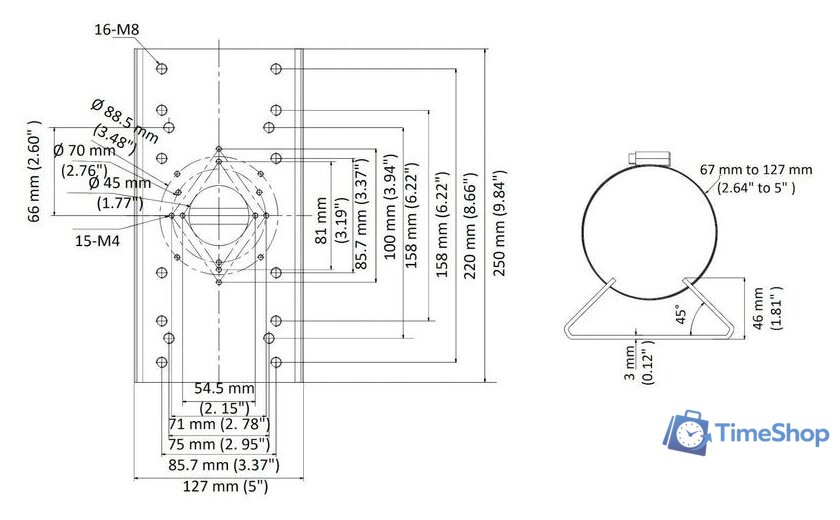 Крепление для камер видеонаблюдения Hikvision DS-1275ZJ-SUS - Изображение №6 — Интернет-магазин Time-Shop
