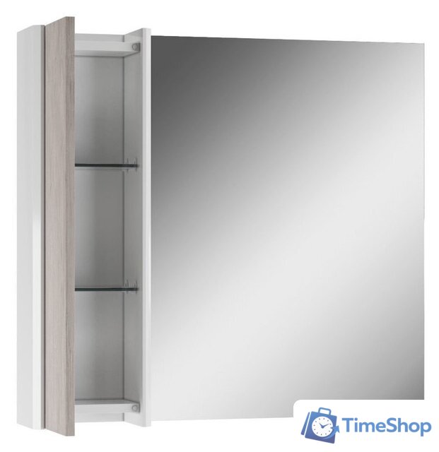  Домино Шкаф с зеркалом Uno 80 (дуб серый) - Изображение №2 — Интернет-магазин Time-Shop
