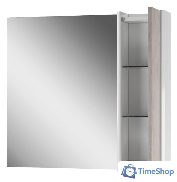  Домино Шкаф с зеркалом Uno 80 (дуб серый) - Изображение №5 — Интернет-магазин Time-Shop