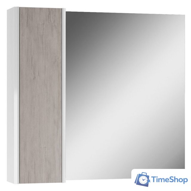  Домино Шкаф с зеркалом Uno 80 (дуб серый) - Изображение №3 — Интернет-магазин Time-Shop