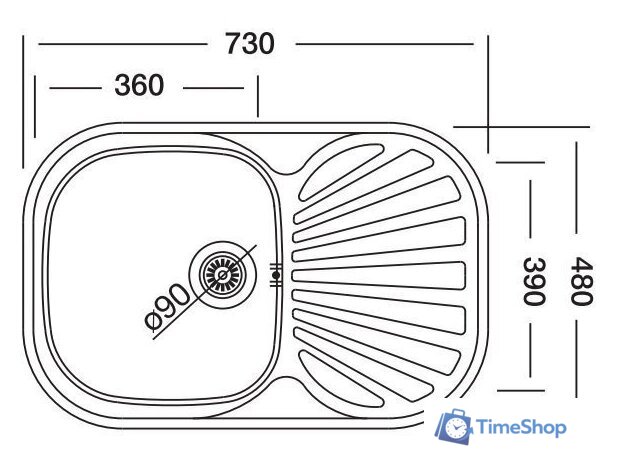 Кухонная мойка Kromevye Bianсa EX 305 D - Изображение №2 — Интернет-магазин Time-Shop