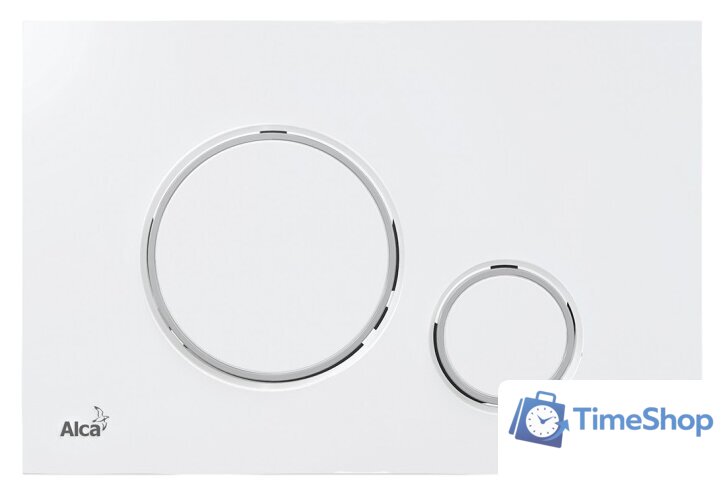 Панель смыва Alcaplast M770 (белый/хром глянцевый) - Изображение №1 — Интернет-магазин Time-Shop