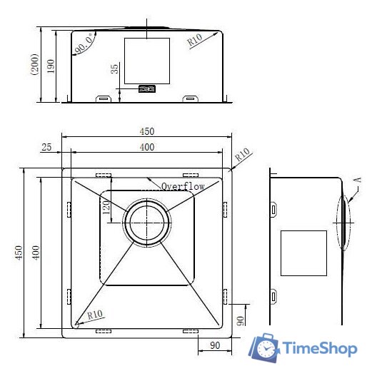 Кухонная мойка ZorG ZRN 4545 Premium PVD Gunblack - Изображение №3 — Интернет-магазин Time-Shop