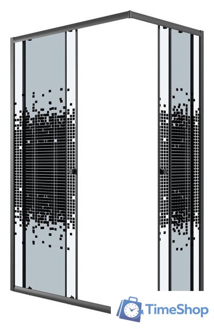 Душевой уголок Niagara Eco NG-1018-14QBLACK 100x80x190 (черный/стекло мозаика) - Изображение №2 — Интернет-магазин Time-Shop