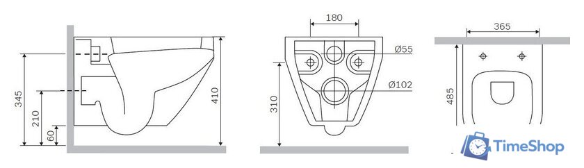 Унитаз подвесной AM.PM Spirit V2.0 C701700SC - Изображение №4 — Интернет-магазин Time-Shop