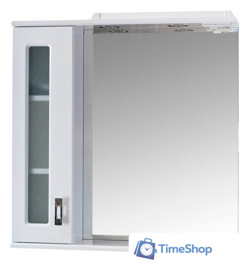  Onika Шкаф с зеркалом Кристалл 67.02 левый (белый) [206705] - Изображение №1 — Интернет-магазин Time-Shop