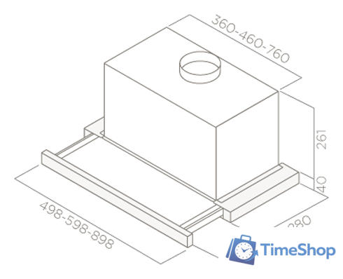 Кухонная вытяжка Jetair Betta 60/GR/BK GL PRF0099697B - Изображение №2 — Интернет-магазин Time-Shop