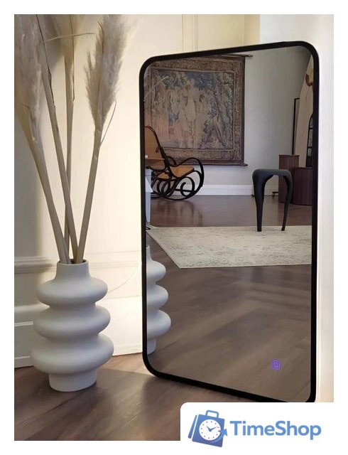Зеркало с подсветкой  EMZE Smartphone 45x77 LED.UV.SMART.45.77.CHE (черный) - Изображение №2 — Интернет-магазин Time-Shop