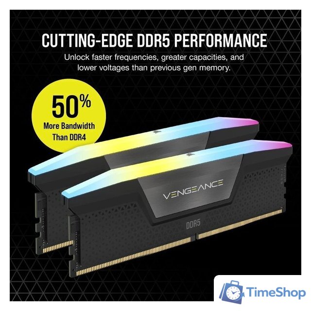 Оперативная память Corsair Vengeance RGB 2x48ГБ DDR5 5600 МГц CMH96GX5M2B5600C40 - Изображение №3 — Интернет-магазин Time-Shop