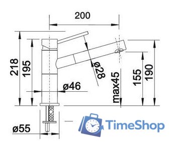 Смеситель Blanco Alta-S Compact 517182 (стальной) - Изображение №2 — Интернет-магазин Time-Shop