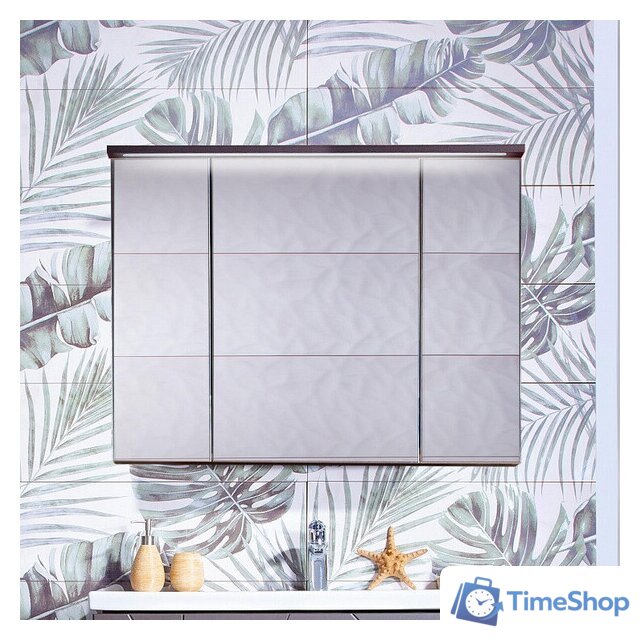  Бриклаер Шкаф с зеркалом Кристалл 95 (софт графит) - Изображение №2 — Интернет-магазин Time-Shop