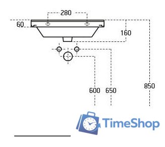 Умывальник Sanovit Luxury 50x46 [11050] - Изображение №2 — Интернет-магазин Time-Shop
