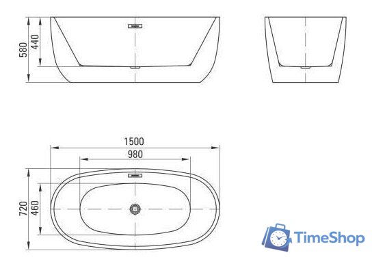 Ванна Deante Alpinia KDU 015W 150x72 - Изображение №5 — Интернет-магазин Time-Shop