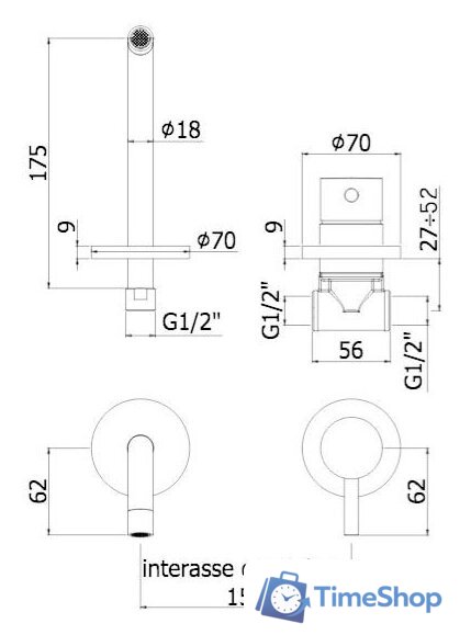 Смеситель Paffoni LIG006NO70 - Изображение №2 — Интернет-магазин Time-Shop
