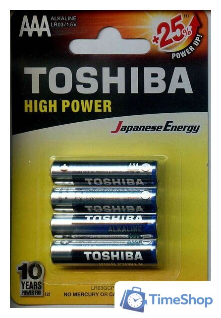 Батарейка Toshiba Alkaline LR03 4BP - Изображение №1 — Интернет-магазин Time-Shop