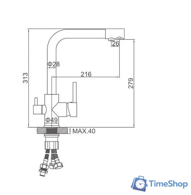 Смеситель Ledeme L4055D-3 - Изображение №10 — Интернет-магазин Time-Shop