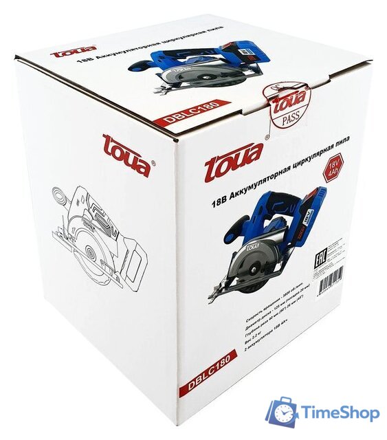 Дисковая (циркулярная) пила Toua DBLC180 (с 2-мя АКБ) - Изображение №6 — Интернет-магазин Time-Shop