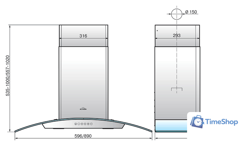 Кухонная вытяжка Elikor Аметист S4 60Н-700-Э4Д (нержавеющая сталь) - Изображение №5 — Интернет-магазин Time-Shop