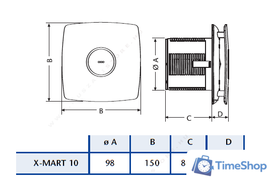 Осевой вентилятор CATA X-MART 10 T (белый) - Изображение №3 — Интернет-магазин Time-Shop