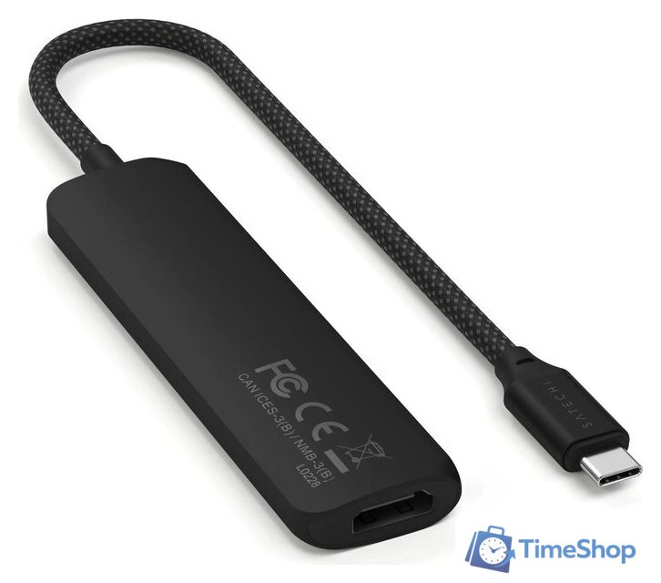 Док-станция Satechi 4-in-1 USB-C Slim Multiport Adapter 4K ST-P4SK (черный) - Изображение №3 — Интернет-магазин Time-Shop