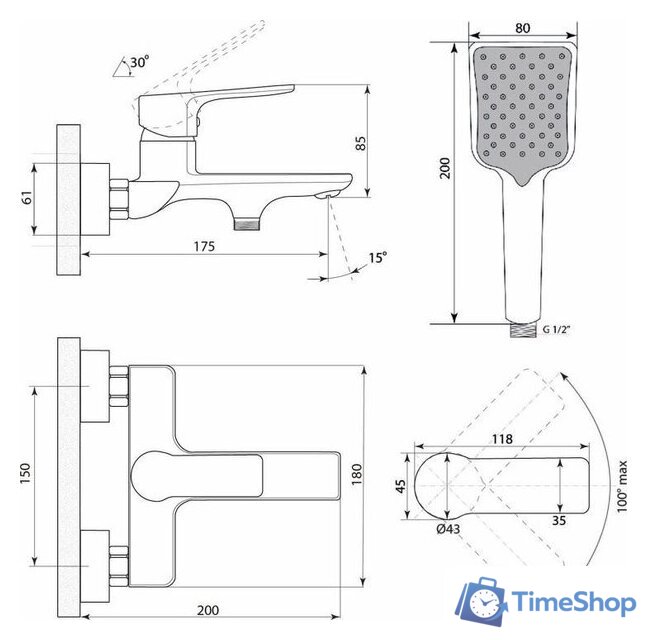 Смеситель Славен СЛ-ОД-Н33 - Изображение №2 — Интернет-магазин Time-Shop