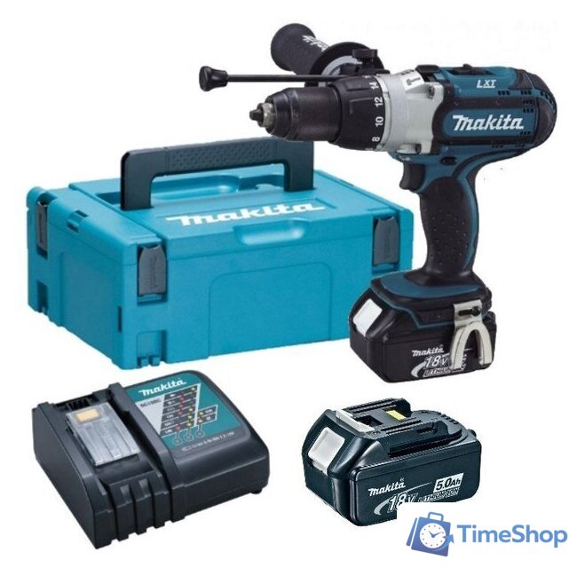 Ударная дрель-шуруповерт Makita DHP451RTJ (с 2-мя АКБ, кейс) - Изображение №1 — Интернет-магазин Time-Shop