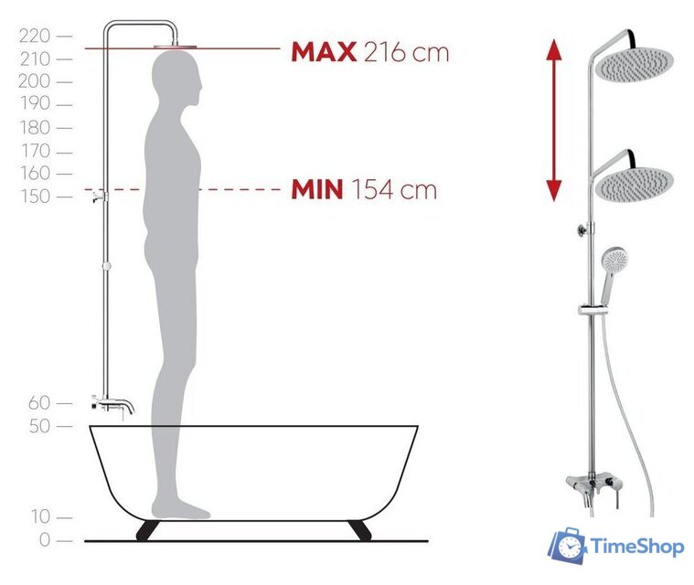 Душевая система  Ferro Fiesta Chrom NP79BFI13U - Изображение №3 — Интернет-магазин Time-Shop
