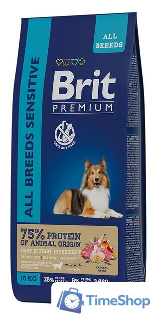 Сухой корм для собак Brit Premium Dog Sensitive ягненок и индейка 15 кг - Изображение №1 — Интернет-магазин Time-Shop