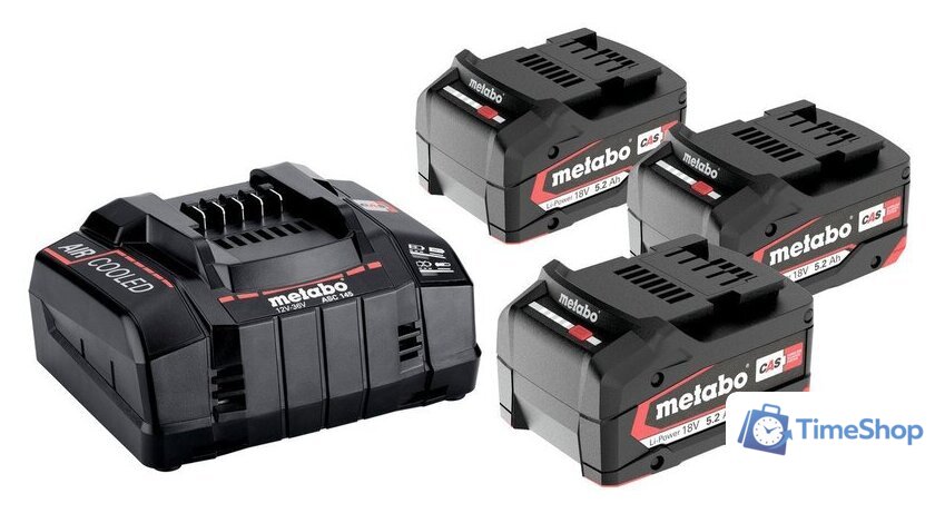 Аккумулятор с зарядным устройством Metabo 685048000 (18В/3x5.2 Ah + 12-36В) - Изображение №1 — Интернет-магазин Time-Shop