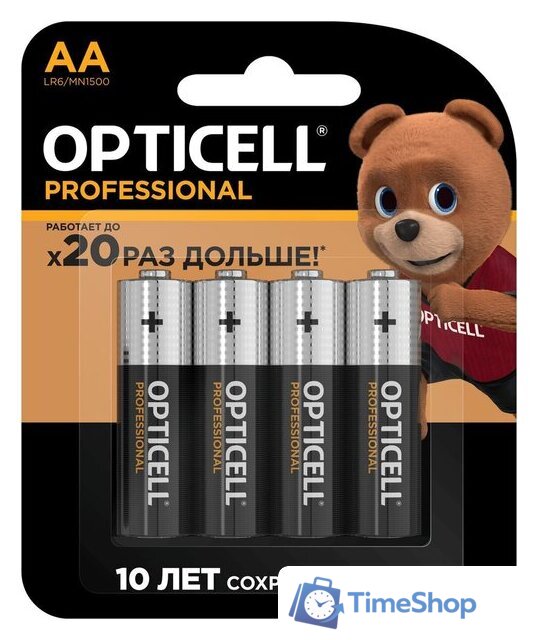 Батарейка Opticell Professional AA (4 шт) - Изображение №1 — Интернет-магазин Time-Shop