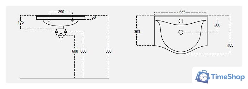  Гамма Тумба с умывальником Р25оФ8-У65 Альбатрос-10065 (белый) - Изображение №4 — Интернет-магазин Time-Shop