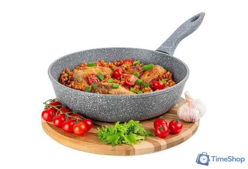 Сковорода Elan Gallery Гармония вкуса 120575 (серый мрамор) - Изображение №2 — Интернет-магазин Time-Shop