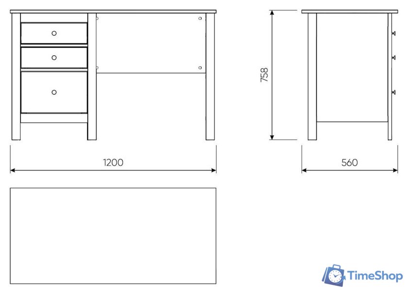Офисный стол Mio Tesoro Сага 120x56 2.08.06.160.1 (белый) - Изображение №5 — Интернет-магазин Time-Shop