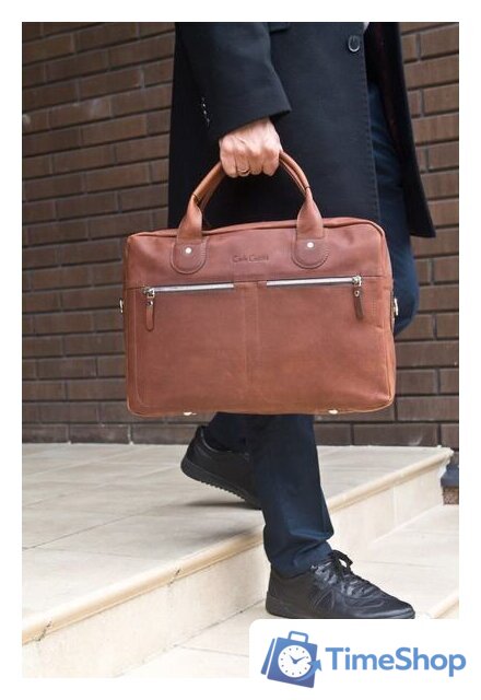 Мужская сумка Carlo Gattini Fratello 1014-02 (коричневый) - Изображение №7 — Интернет-магазин Time-Shop