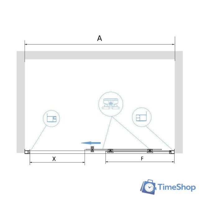 Душевая дверь RGW PA-14W 41081412-15 120 (белый/прозрачное стекло) - Изображение №3 — Интернет-магазин Time-Shop