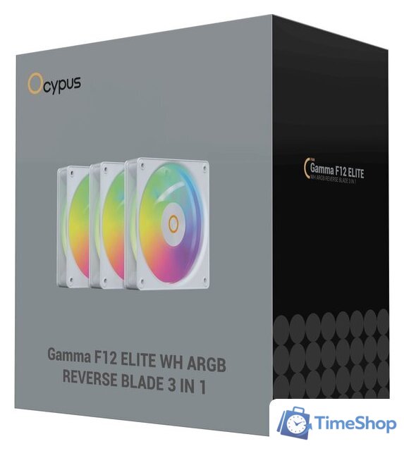 Комплект вентиляторов для корпуса Ocypus Gamma F12 Elite WH ARGB Reverse Blade 3IN1 - Изображение №10 — Интернет-магазин Time-Shop