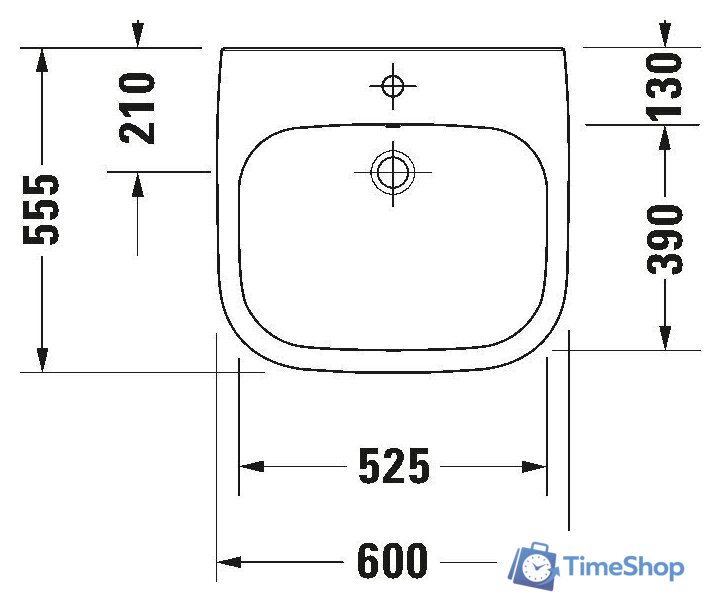 Умывальник Duravit Vital Seria D-Code 23126000002 - Изображение №3 — Интернет-магазин Time-Shop