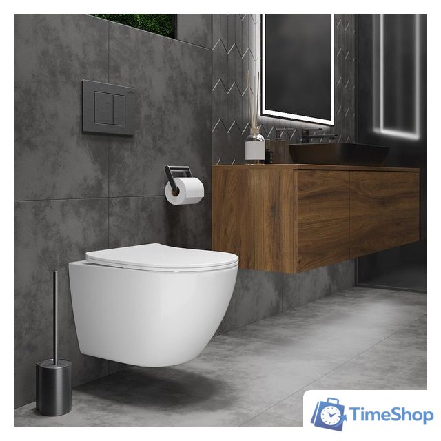 Унитаз подвесной Roxen Antares Tornado в комплекте с инсталляцией Asten Readle Zentralmodul с кнопкой (хром глянец) - Изображение №8 — Интернет-магазин Time-Shop