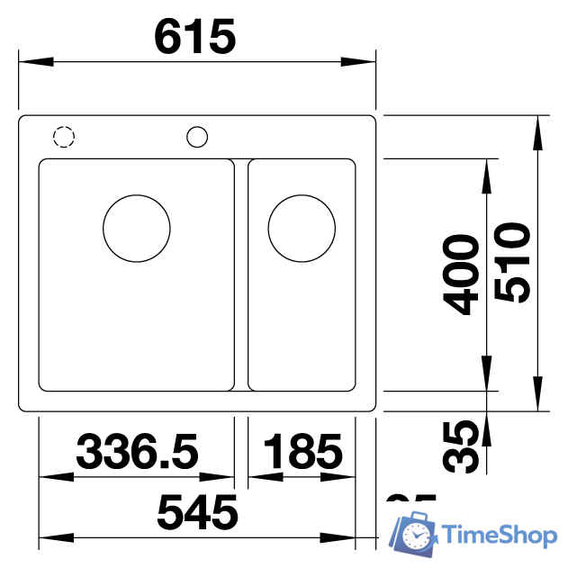 Кухонная мойка Blanco Pleon 6 Split 525955 (черный) - Изображение №4 — Интернет-магазин Time-Shop