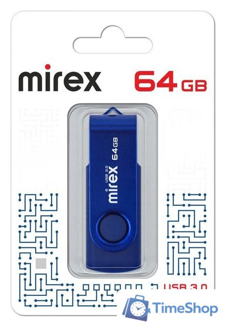 USB Flash Mirex Color Blade Swivel 3.0 64GB 13600-FM3BSL64 - Изображение №1 — Интернет-магазин Time-Shop