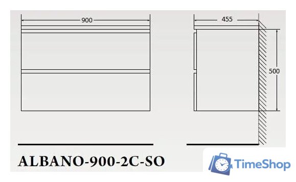  BelBagno Тумба под умывальник ALBANO-900-2C-SO-RR - Изображение №9 — Интернет-магазин Time-Shop