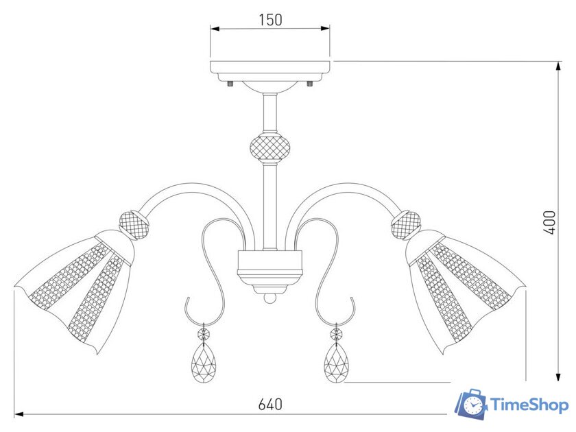 Припотолочная люстра Евросвет 30155/5 (античная бронза) - Изображение №4 — Интернет-магазин Time-Shop